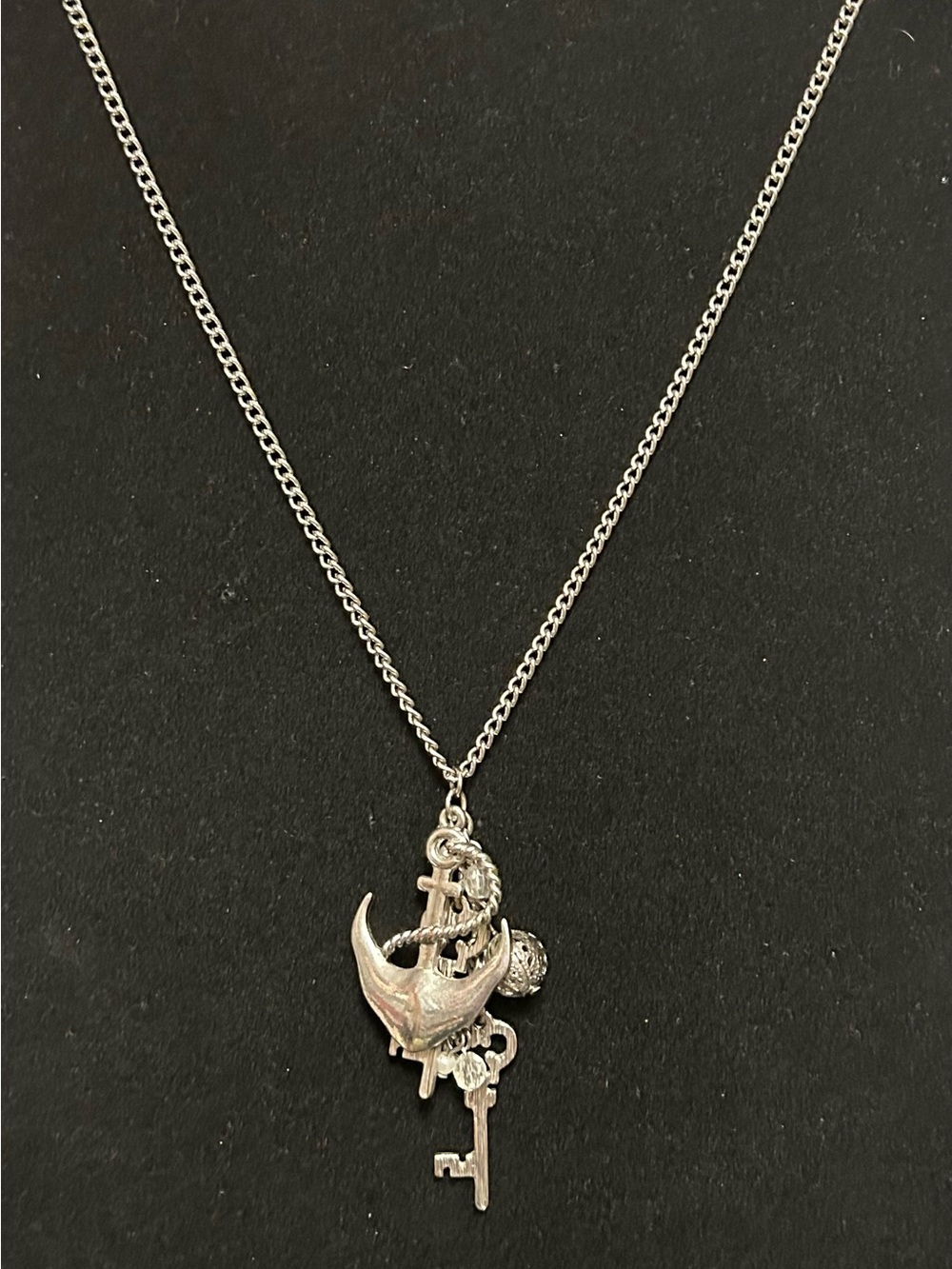 Nautical Theme Necklace Silver Tone